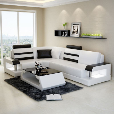 Ecksofa Leder Sofa Couch Polster Eck Sitz Wohnlandschaft Garnitur L Form