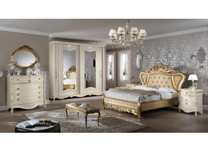 Doppelbett Schlafzimmer Möbel Schrank Nachttisch mit Schubladen Kommode 5tlg