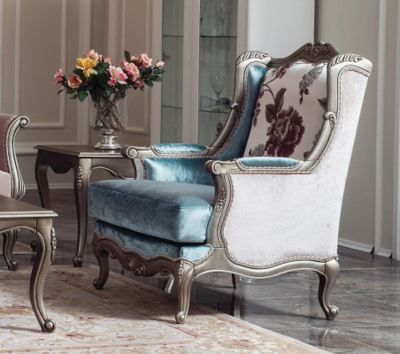 Sessel Einsitzer Luxus 1Sitzer Polster Sitz Textil Sitz Stoff Klassisch