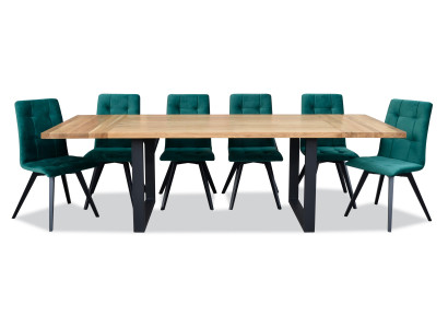 Esszimmer Design Möbel Stuhlgruppe Tisch + 6 Lehn Stühle 7 tlg. Set Garnitur Neu