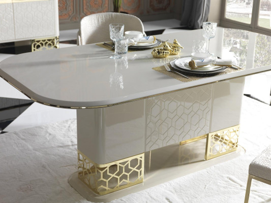 Modernen Esszimmer Set Möbel Esstisch 4x Stühle Anrichte Kommode 6tlg