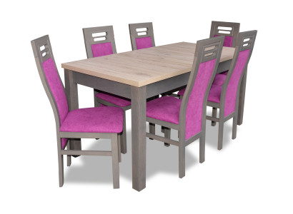 Moderne Esszimmer Holz Tisch Stuhl Garnitur Komplett Set 7 teiliges Set