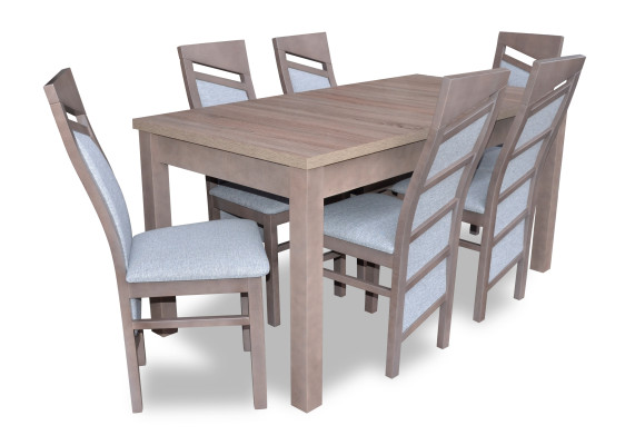 Esszimmer Garnitur Tisch + 6 Stühle Stuhl Set Essgarnituren Tische Essgruppe