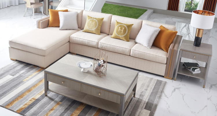 Ecksofa Textil Eck Wohnlandschaft Design Sofa Couch Italien Couchen