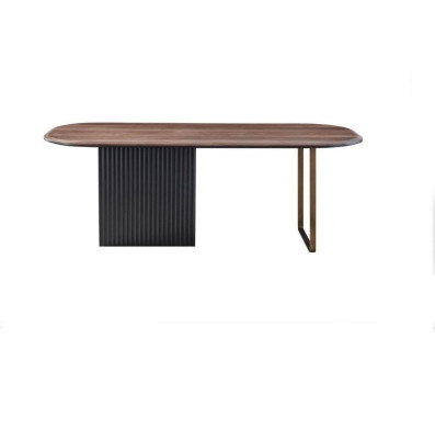 Designer Esszimmergarnitur Moderne Braune Stühle Holz Esstisch 5tlg Set