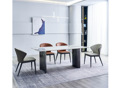 Esszimmer Möbel Weißer Esstisch 4x Kunstleder Stühle Luxus Einsitzer