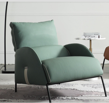 Designer Grüner Sessel Moderner Einsitzer Armsessel 1Sitzer Loungesessel