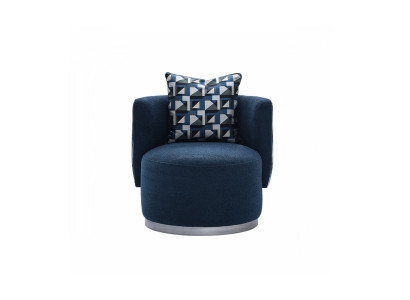 Relaxsessel Sessel Moderne Blau Polster Stoff Sitzer Design Modern