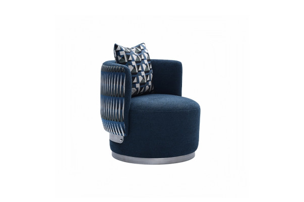 Relaxsessel Sessel Moderne Blau Polster Stoff Sitzer Design Modern