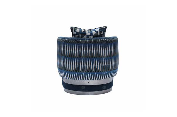 Relaxsessel Sessel Moderne Blau Polster Stoff Sitzer Design Modern