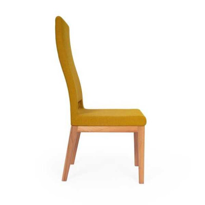 Gelber Esszimmerstuhl Wohnzimmer Einsitzer Holzfüße Moderne Stühle Stuhl