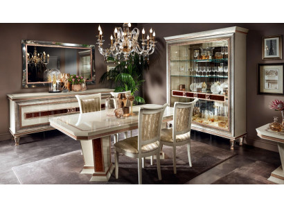 Esstisch 4x Stühle Vitrine Kommode 8tlg. Esszimmer Set Gruppe Garnitur Tisch Neu