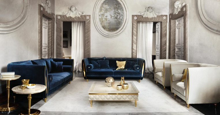 Sofagarnitur Sofa Couch 3 + 3 Wohnzimmer Designer Barock Möbel Classisch