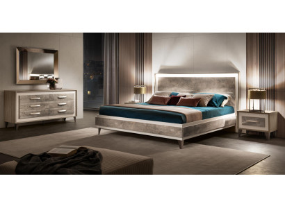 Schlafzimmer Sets Bett 2x Nachttisch Kommode Spiegel arredoclassic 5tlg. Set