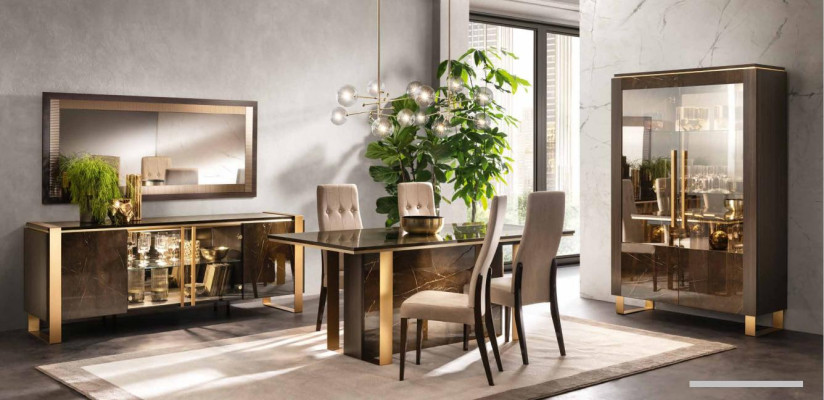 Modernes Esszimmer Tisch + 6 Stühle Garnitur Gruppe Italienische Stil