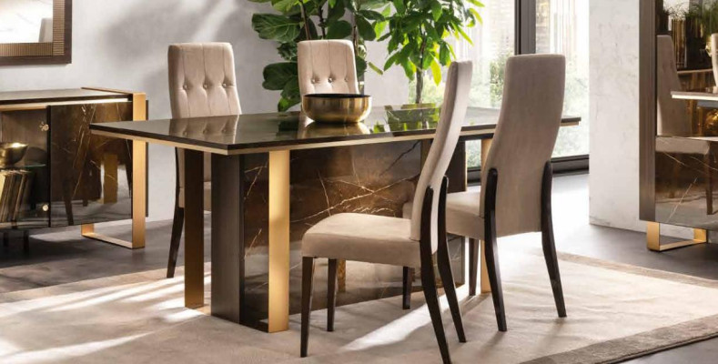 Modernes Esszimmer Tisch + 6 Stühle Garnitur Gruppe Italienische Stil