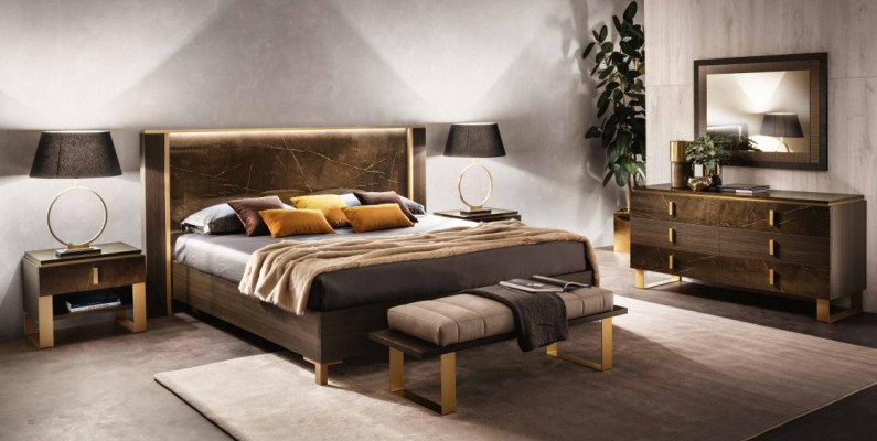 Bett Schlafzimmer Set Design Modern Luxus 2x Nachttisch Italienische 3tlg