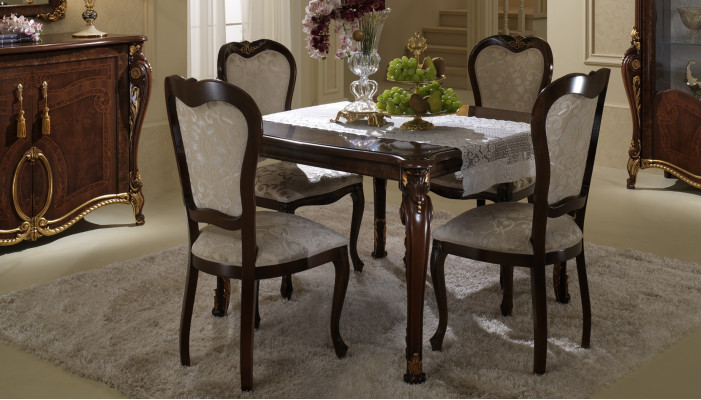 Design 4x Stühle Sessel Set Stuhl Gruppe Esszimmer Garnitur Holz arredoclassic