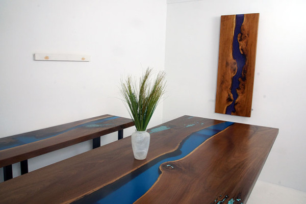 Esstisch River Table Echtes Holz Massiv Epoxidharz Tische 260x100 Neu