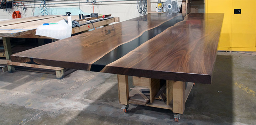 Esstisch tische epoxid harz massive möbel epoxy tisch wasserfall echtes holz
