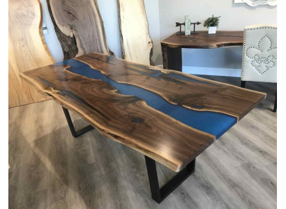 Tisch esstisch tische epoxid harz epoxy echtes holz massive design möbel 240x100
