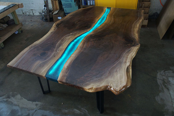 Tisch esstisch tische epoxid harz epoxy massive design möbel 240x100 echtes holz