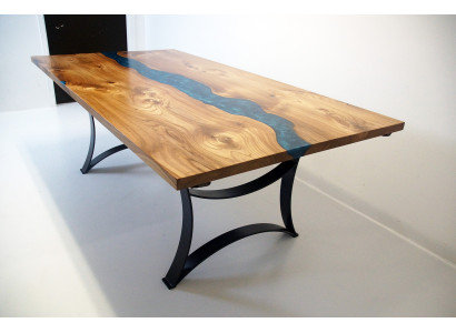 Tisch esstisch tische harz epoxy massive design möbel 240x100 echtes holz epoxid