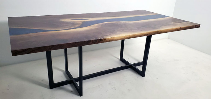 Esstisch Design Tisch Harz Moderne Tische Meer Ozean Fluss Möbel 220x90 Epoxid