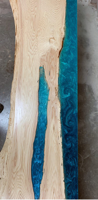 Epoxid harz esstisch echtes holz massive möbel wasserfall epoxy tisch 250x60cm