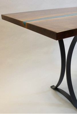 Echtes Holz epoxid Harz Fluss Tisch Schwarz Wasser Tissche Epoxy Möbel Massiv