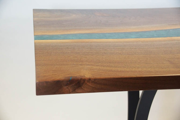 Echtes Holz epoxid Harz Fluss Tisch Schwarz Wasser Tissche Epoxy Möbel Massiv