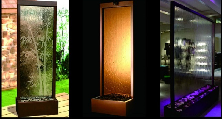 Moderne Trennwand Wasserwand Wände Dekorative Wasserfall Water Wall Led
