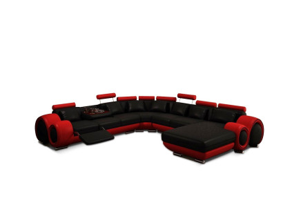 Ledersofa Couch Wohnlandschaft Ecksofa Eck Garnitur Design Modern Sofa A1163B
