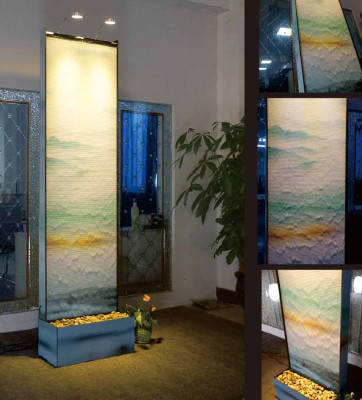 Trennwand Wasserwand Säule Wände Waterwall LED 60x210cm Wasserwände