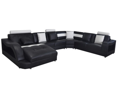 Leder Sofa Couch Wohnlandschaft Eck Garnitur Design Modern Sofas U-Form Couchen