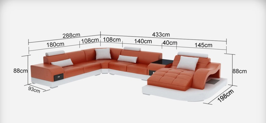 Ledersofa Modern Couch Wohnlandschaft Ecksofa Eck Dekor Design Garnitur