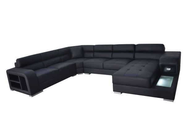 Ledersofa Couch Wohnlandschaft Garnitur Design Modern Ecke Sofa U-Form G8029