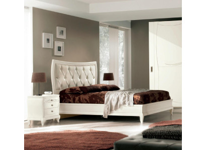 Bett Schlafzimmer Set Bett 2x Nachttisch Holz Klassische Italienische Möbel 3tlg