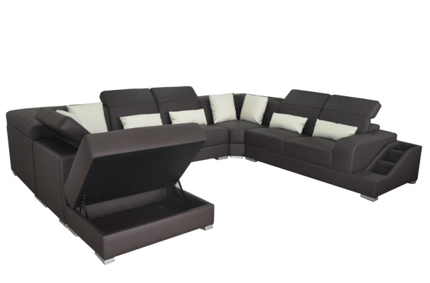 Leder Eck Sofa Eck Wohnlandschaft Garnitur Design Modern Couch UForm G8008 Sofas
