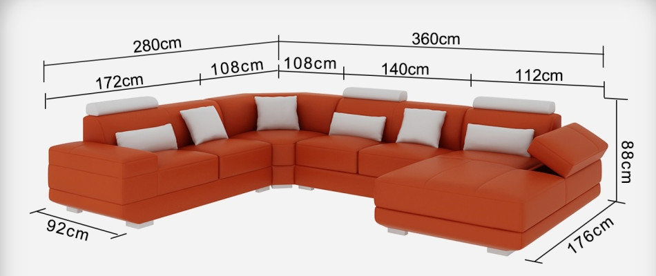 Ledersofa Couch Wohnlandschaft Ecksofa Eck Garnitur Design Modern Sofa