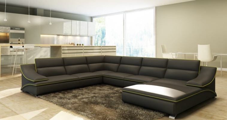 Ecksofa Ledersofa Polster Wohnlandschaft Couch Sitz Eck Garnitur U Form EltmannG