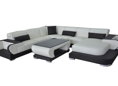 Wohn Couch Leder Sofa Landschaft Polster Garnitur Eck Sofas Sitz Garnituren Neu