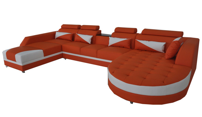 Eck Sofa Polster Couch Sitz Ecke Leder Garnitur Moderne Wohnlandschaft