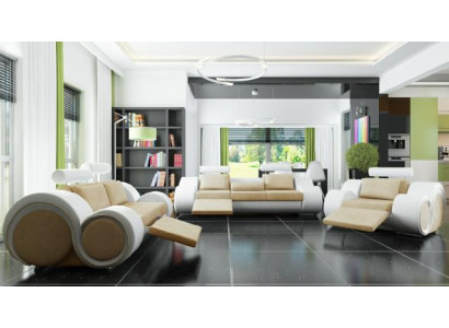 DESIGNER SOFA+USB SOFAGARNITUR 3/2/1 SITZER RELAX COUCH POLSTERGARNITUR TEXTIL