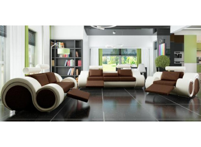 Designer Sofagarnitur 3+2+1 mit USB Polster Sofa Garnituren Braune Couch Set