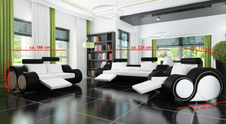 Designer Sofagarnitur 3+2+1 mit USB Polster Sofa Garnituren Braune Couch Set