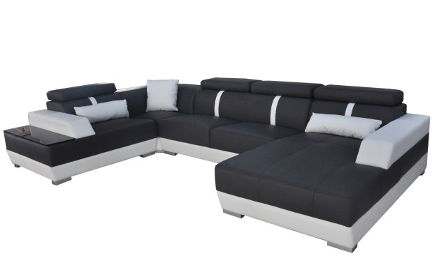 Ledersofa Wohnlandschaft Eck Garnitur Design Modern Sofa UForm+Chaise II K5015
