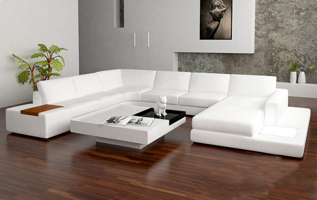 Ledersofa Couch Wohnlandschaft Ecksofa Eck Garnitur Design Modern Sofa A1110