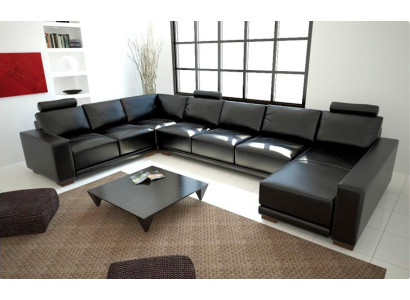 Ledersofa Couch Wohnlandschaft Ecksofa Eck Garnitur Design Modern A1121