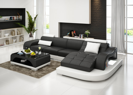 Eck Sofa Couch Polster Tisch Couchen Sofas Wohnlandschaft Luxus Garnitur